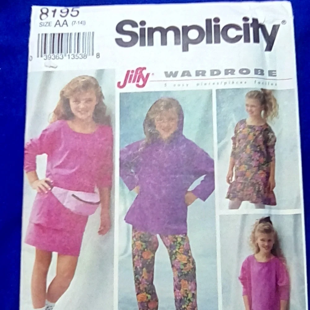Simplicity 8195 Jiffy Wardrobe girls Sz 7-14
